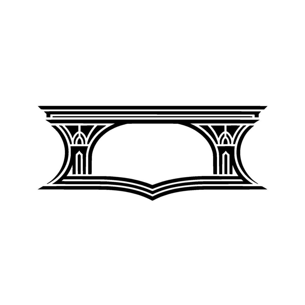 Art Deco Archway, Geometric Ornamentation, Vintage, Linear vector