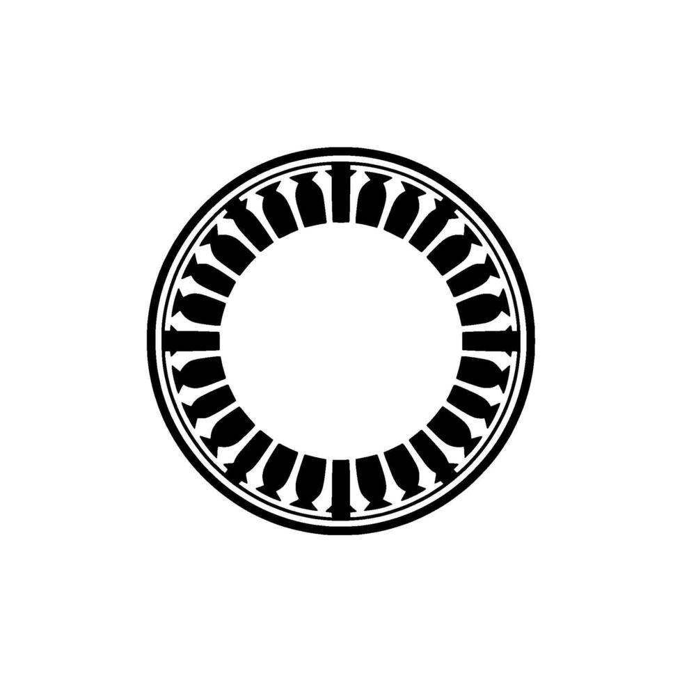 Geometric Circle Ornament, Minimalist, Circular Motif vector
