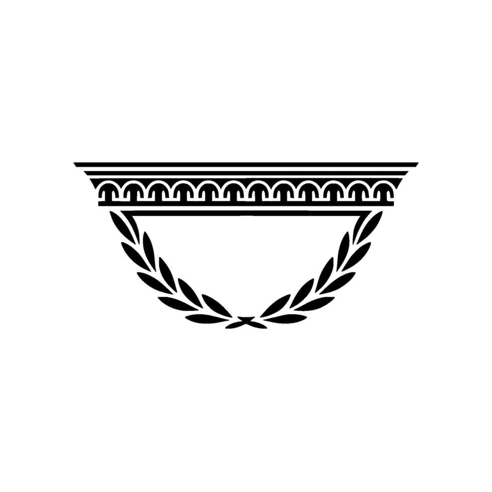 Classical Laurel Wreath Emblem, Elegant vector
