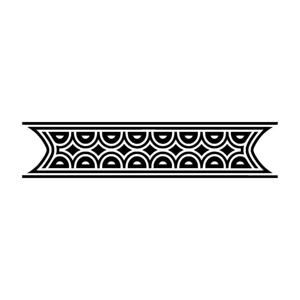 Art Deco Banded Ornament, Geometric vector