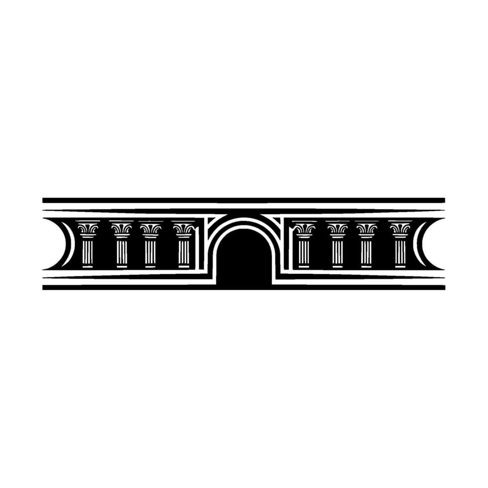 Classical Archway, Detailed Ornamentation, Minimalist vector