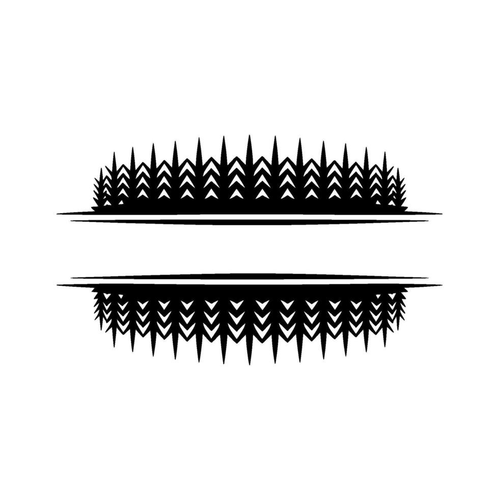 Geometric Forest Divider, Minimalist Black White vector
