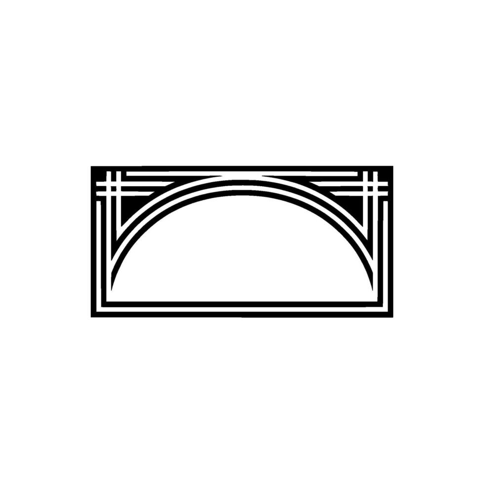 Geometric Arch Emblem, Minimalist vector