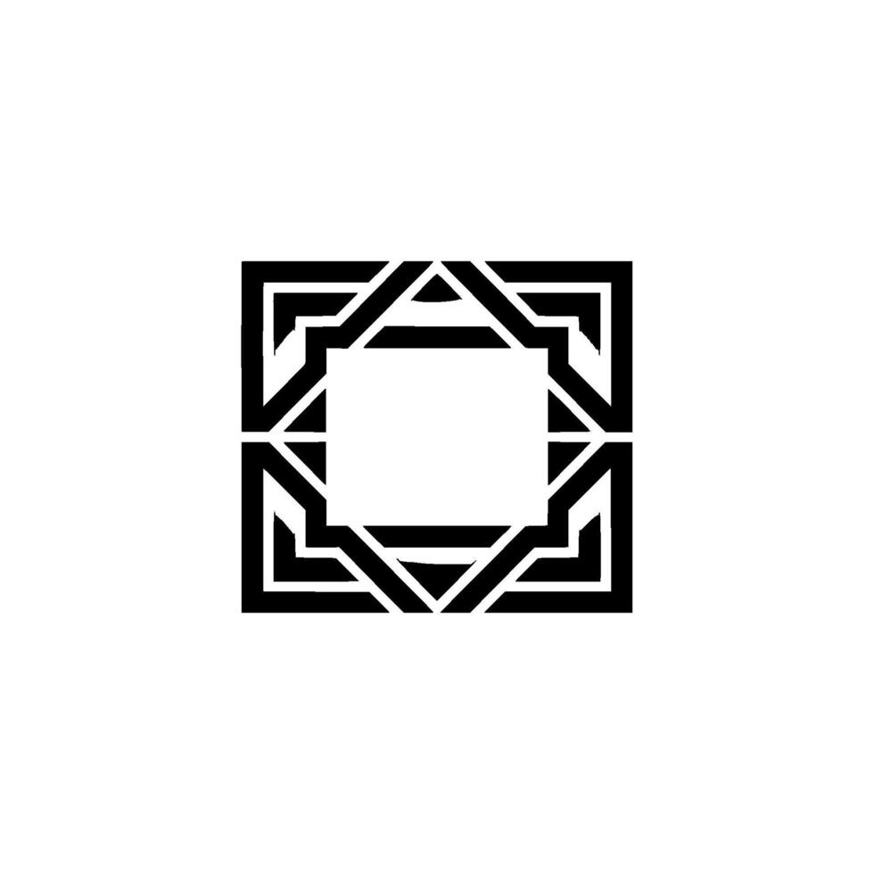 Geometric Gradient Square Emblem, Modern vector