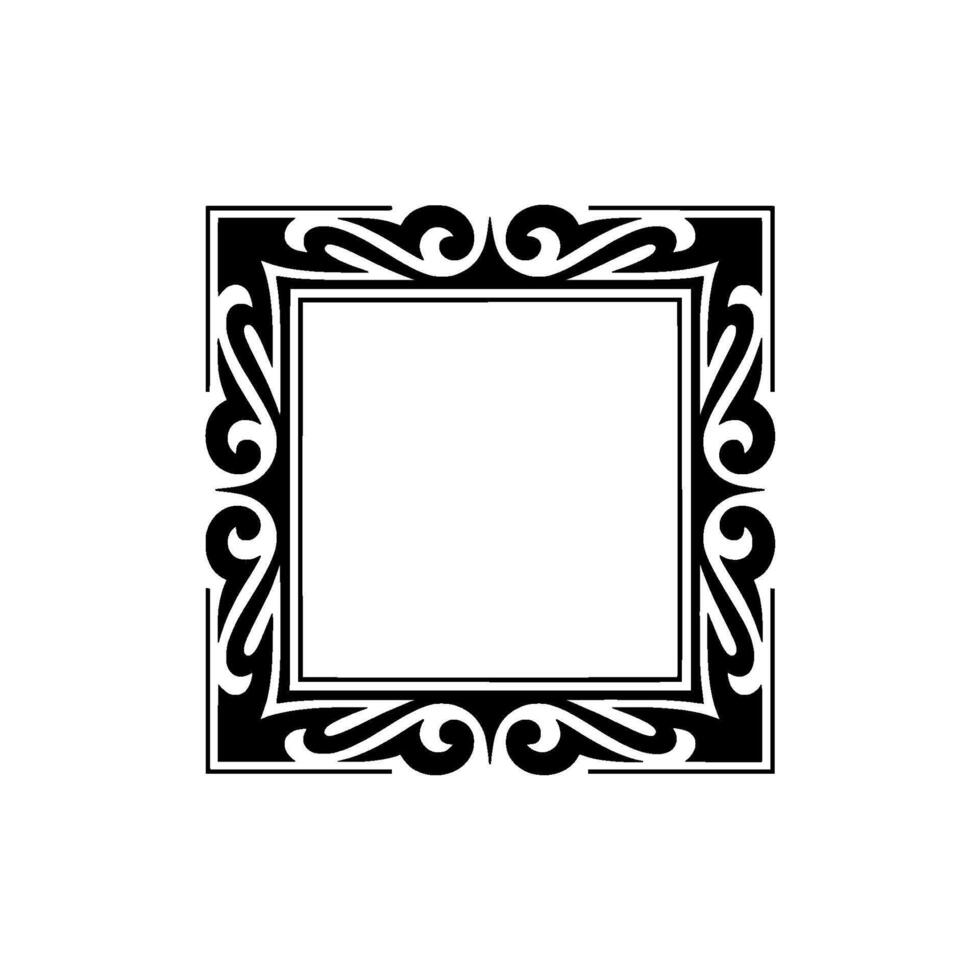Intricate Black Frame, Elegant Ornamentation, Vintage vector