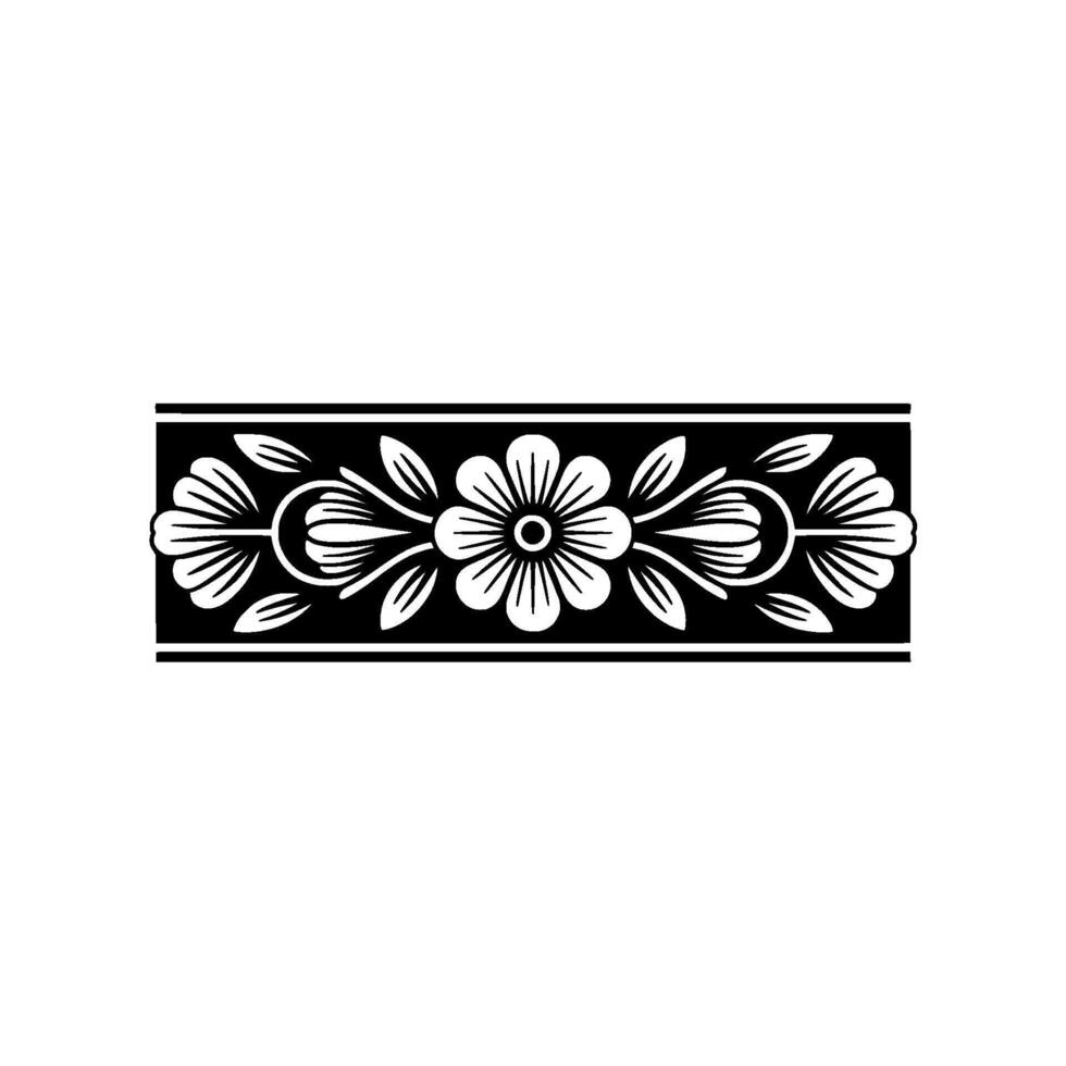 Elegant Floral Border, Vintage Style, Decorative Element vector