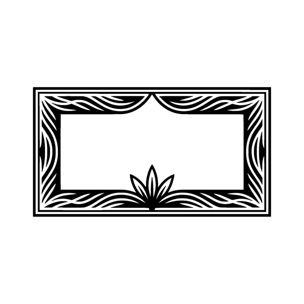 Elegant Deco Frame with Stylized Floral Accent vector
