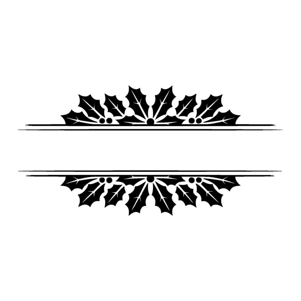 Elegant Holly Border, Vintage, Minimalist Ornamentation vector