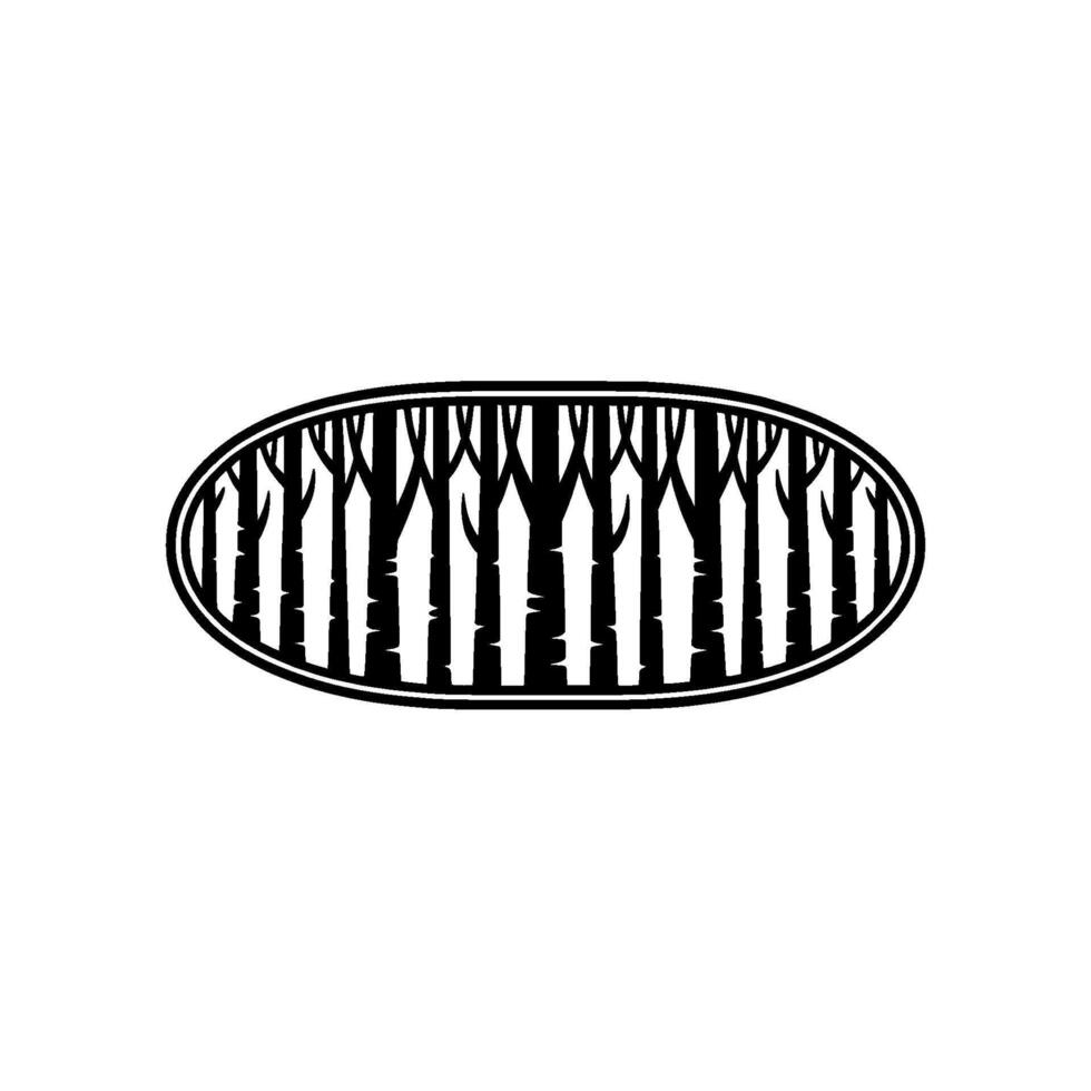 Abstract Birch Forest Silhouette, Minimalist Emblem vector