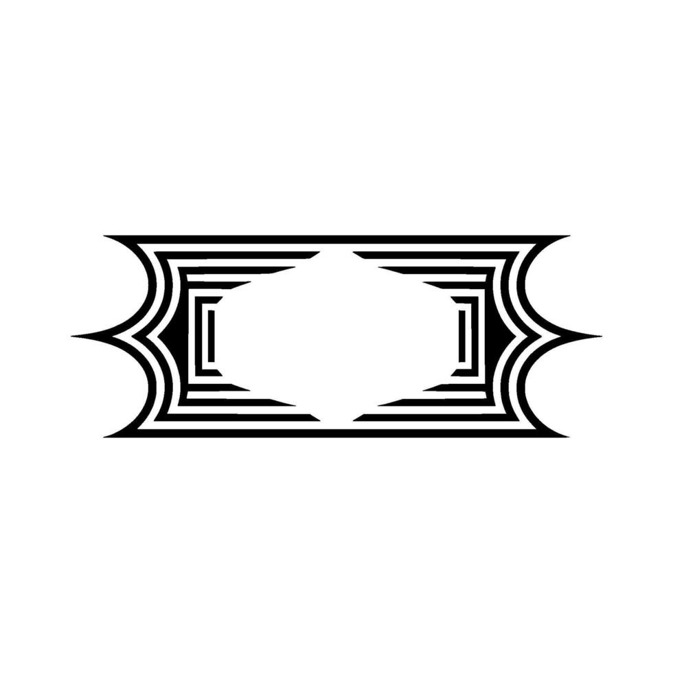 Geometric Deco Border, Streamlined, Minimalist Art, Pattern vector