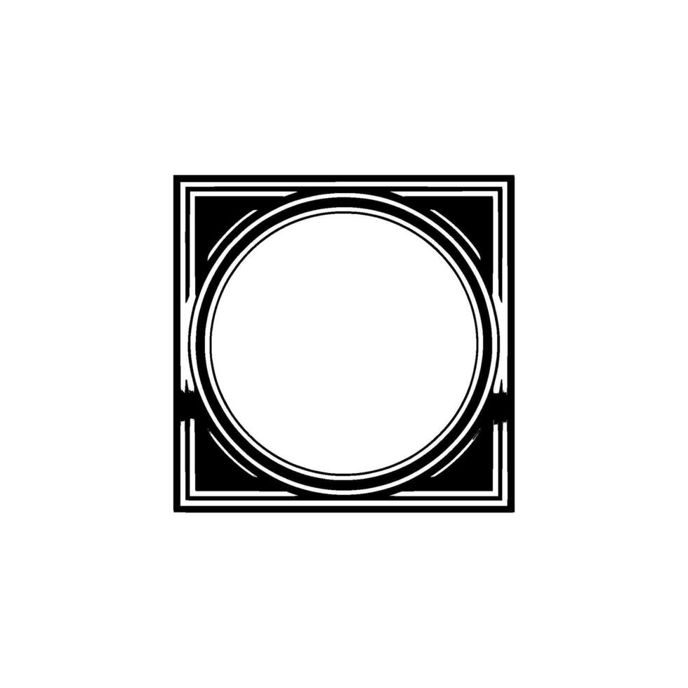 Geometric Circle Emblem, Art Deco Style vector