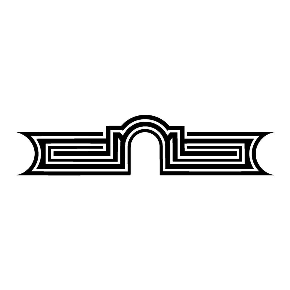 Geometric Archway, Intricate Line Art, Modern Emblem vector