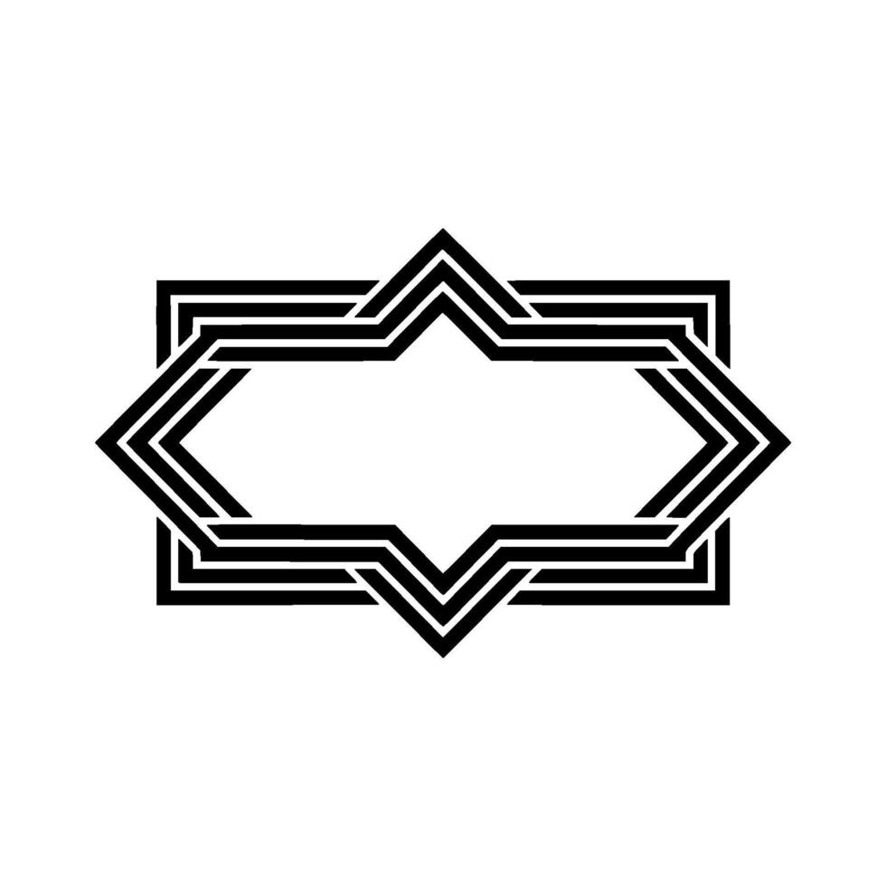Geometric Deco Frame, Layered Lines, Minimalist, Pattern vector