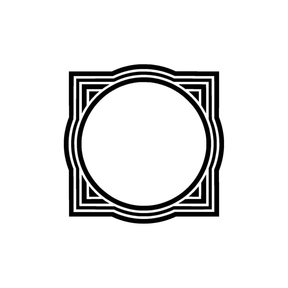 Art Deco Circle Frame, Elegant Element vector