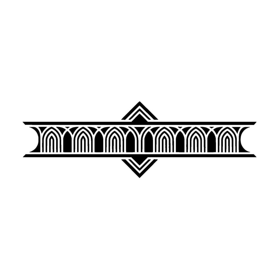 Art Deco Ornamentation, Geometric Border, Stylized vector