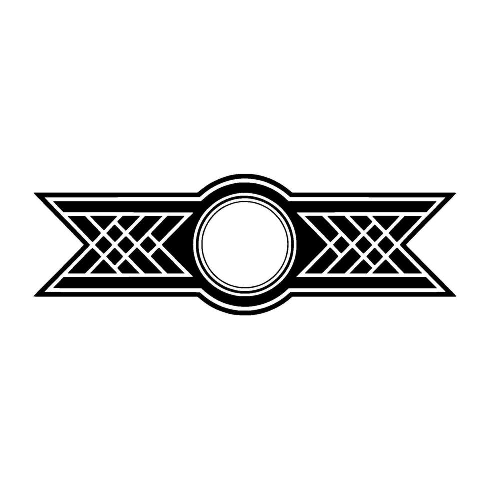 Geometric Deco Emblem, Vintage Style, Circular Motif vector