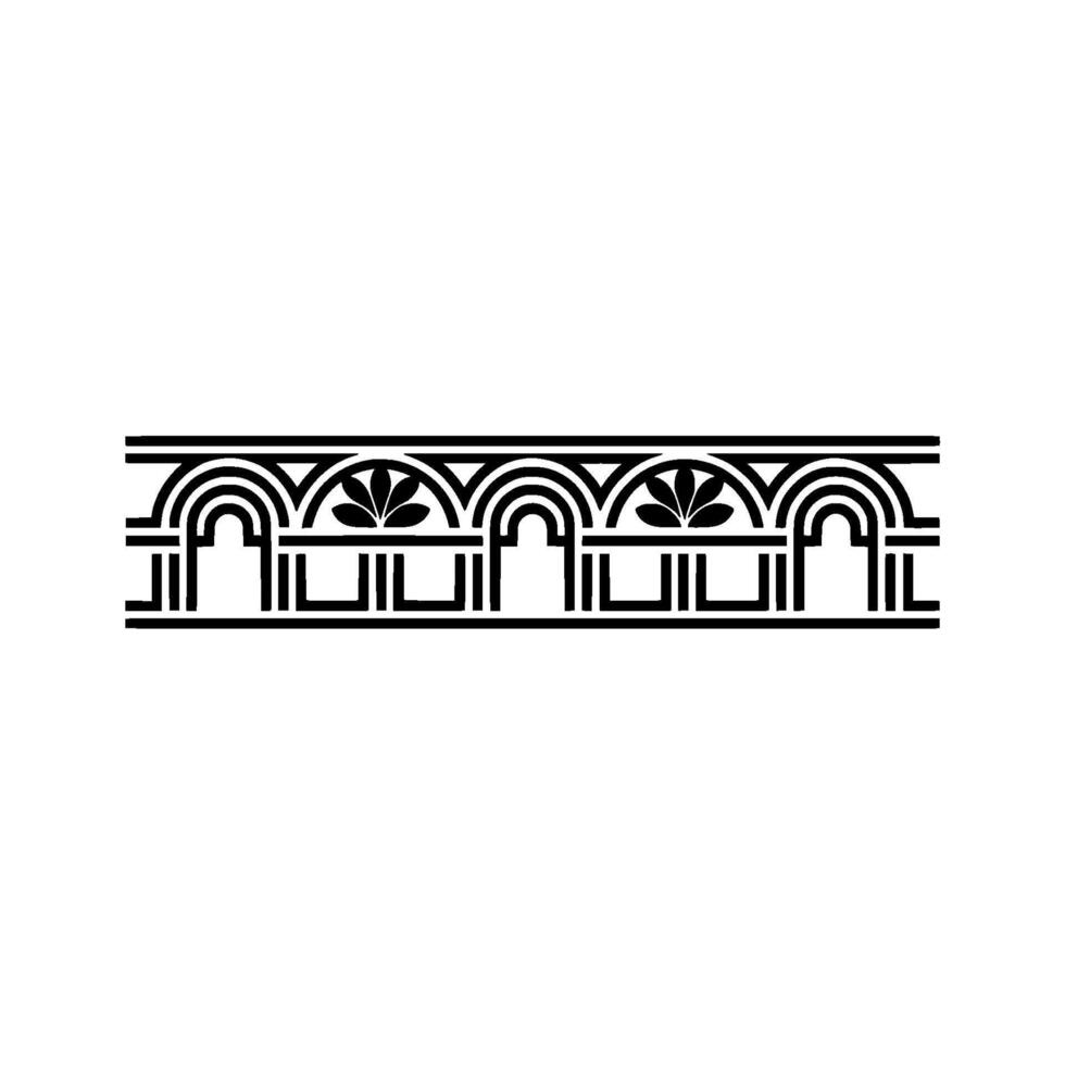 Art Deco Architectural Ornament, Linear Border vector
