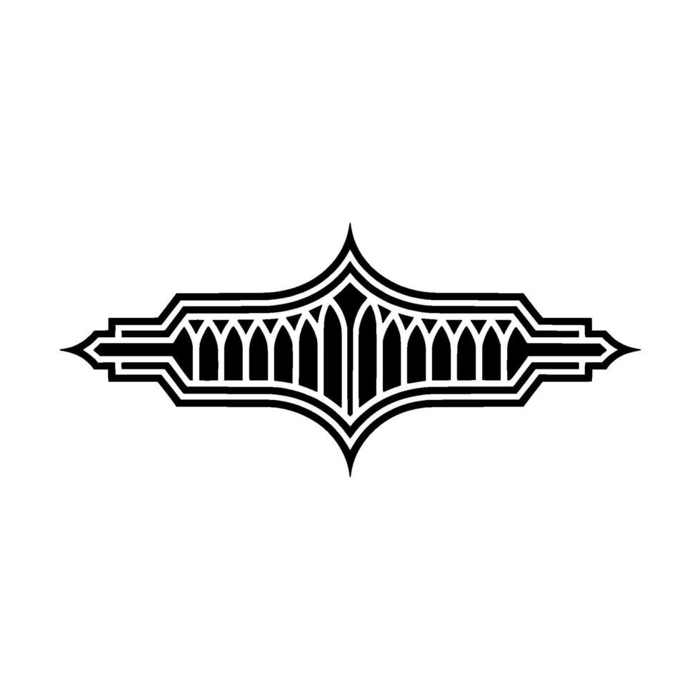 Art Deco Crest Geometric Ornament, Vintage Elegance vector