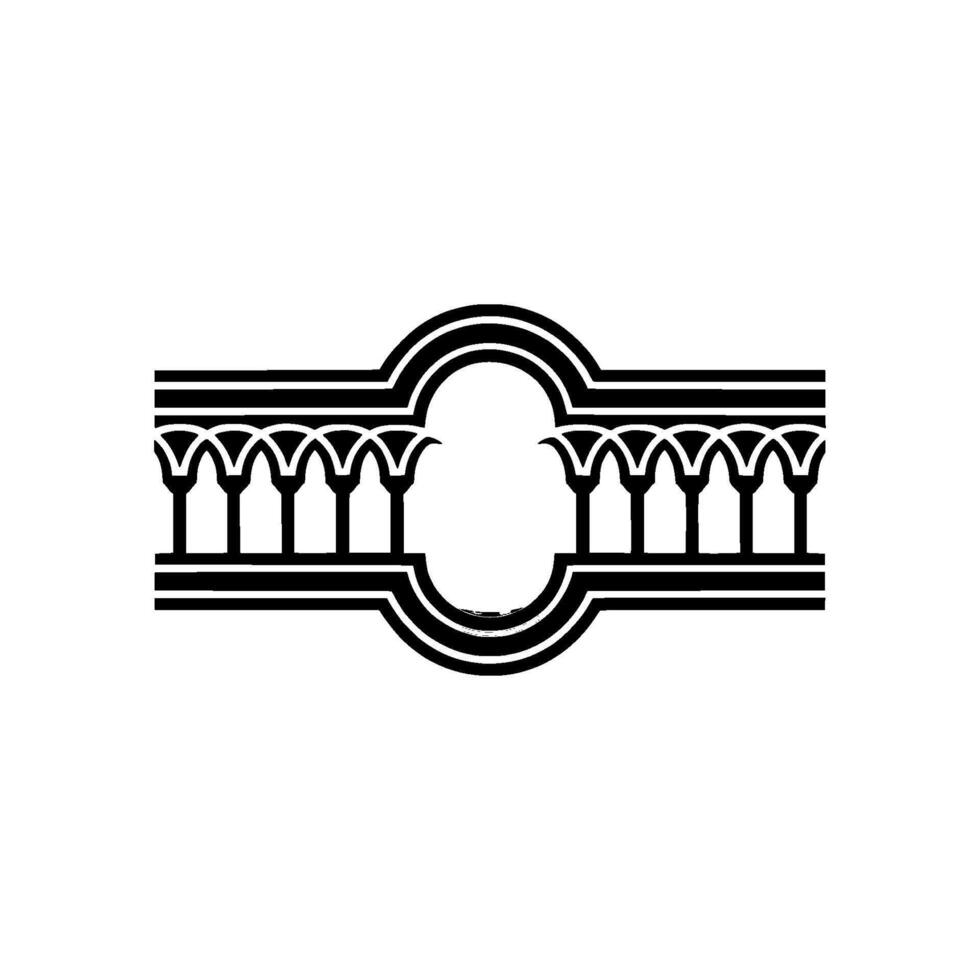 Geometric Archway Emblem, Vintage Style, Minimalist vector