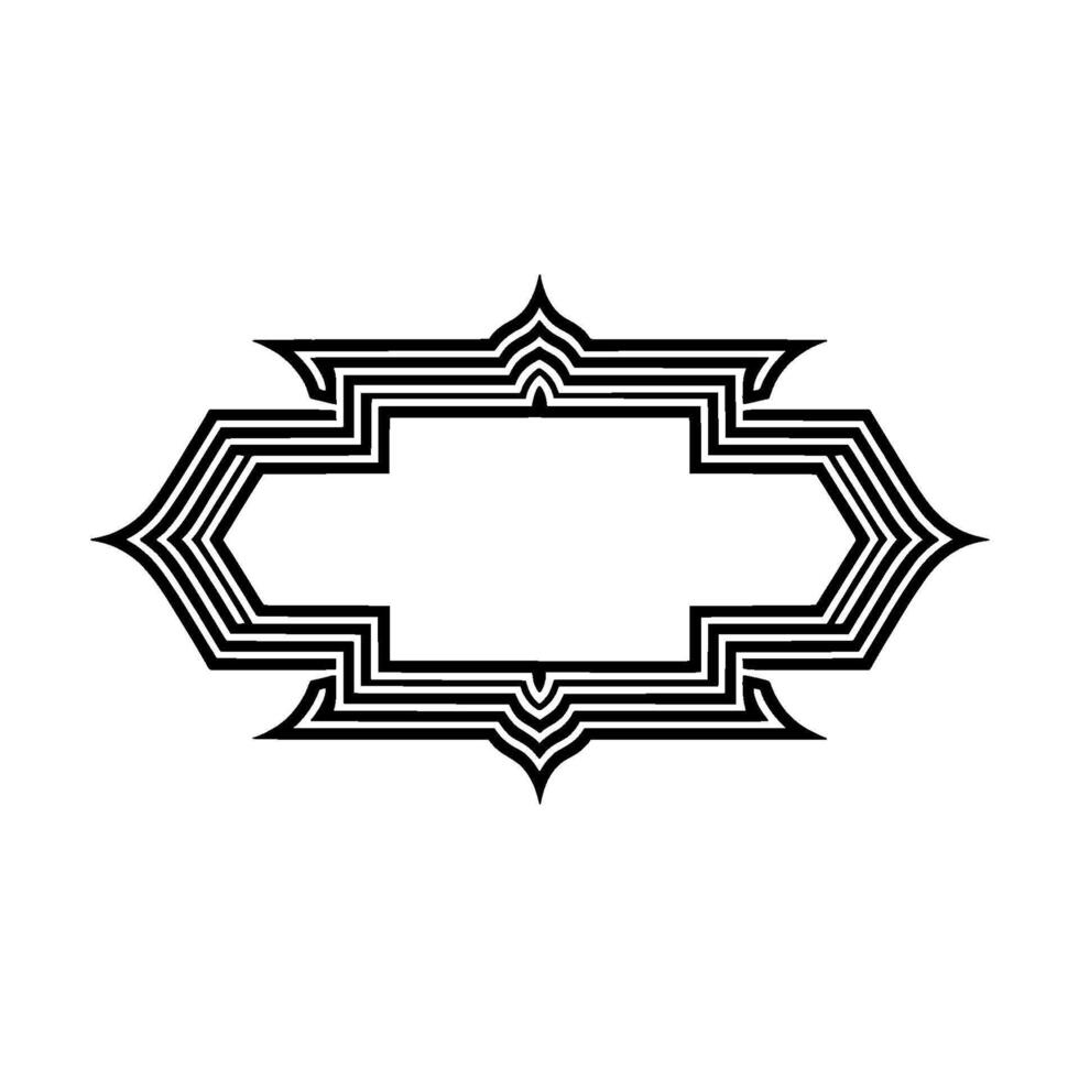 Geometric Deco Frame, Elegant Outline, Minimalist - Symmetrical vector