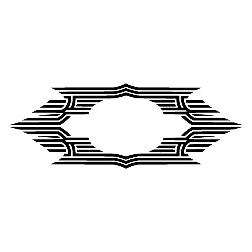 Geometric Deco Emblem, Streamlined, Minimalist vector