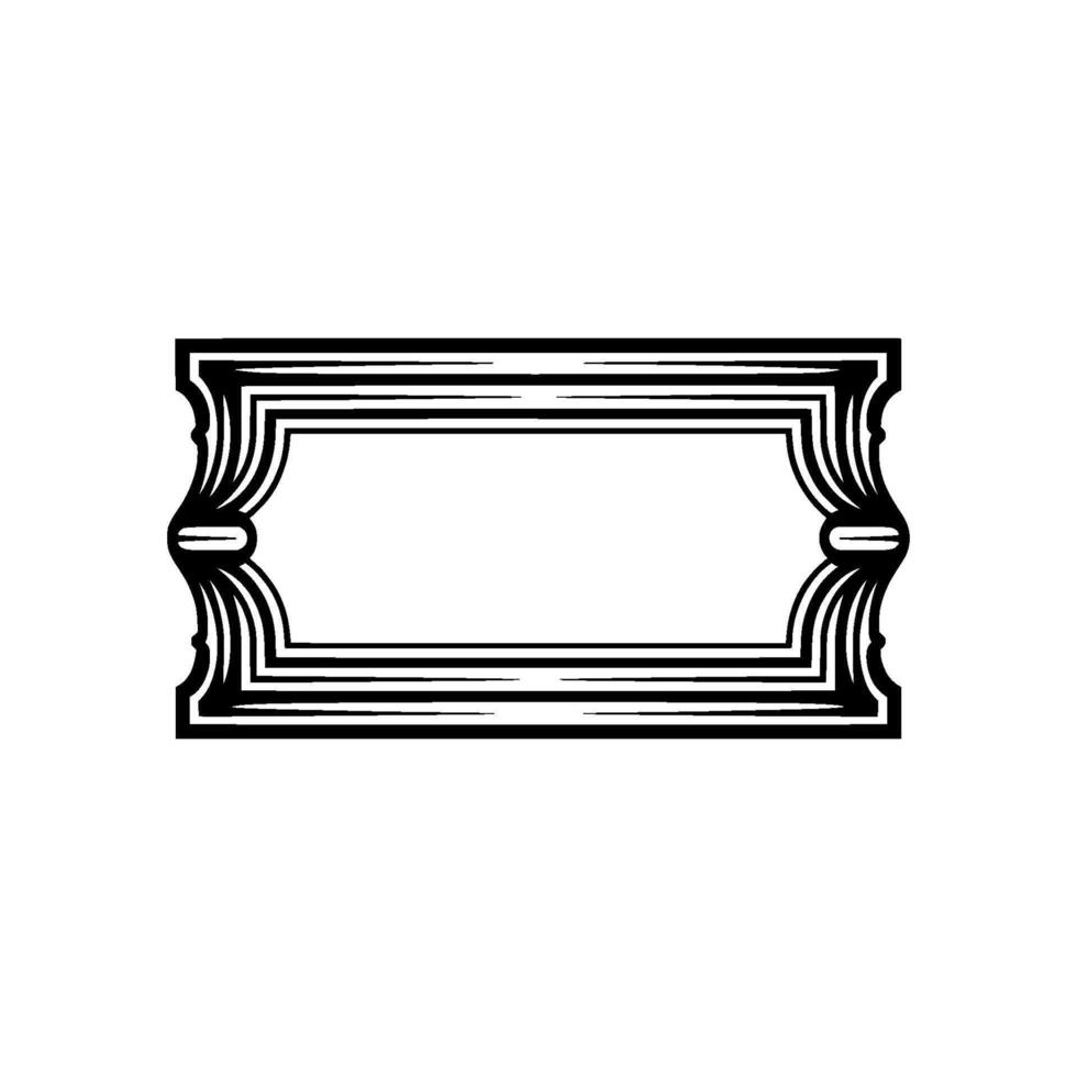 Art Deco Ticket Frame, Elegant Vintage vector