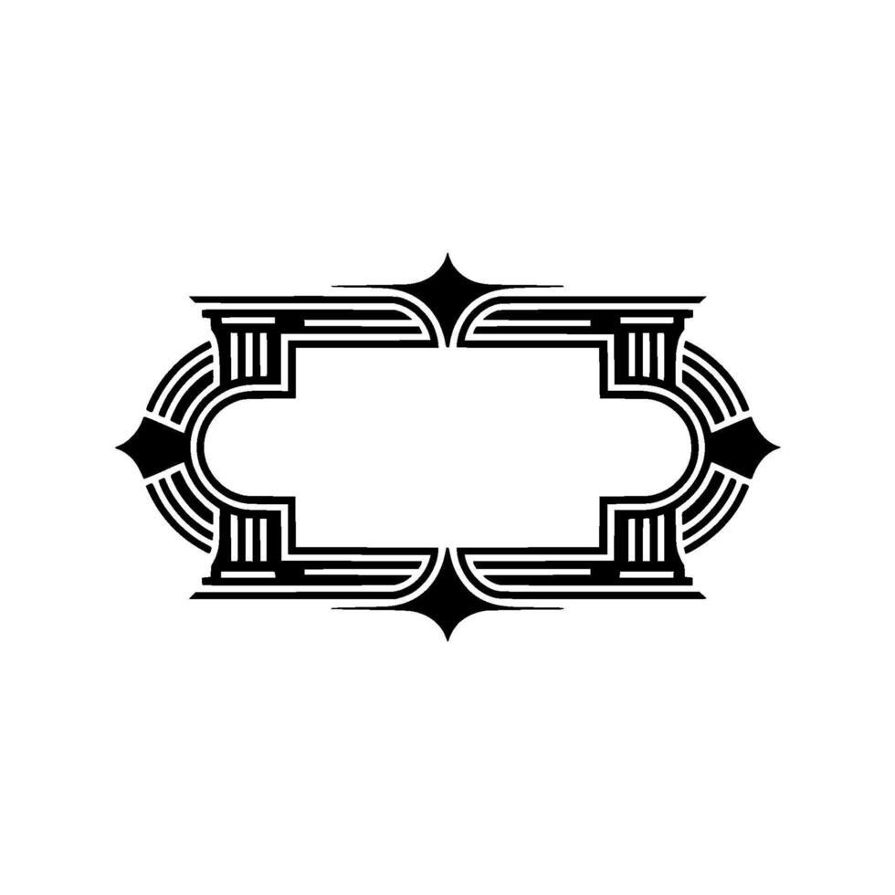 Art Deco Frame, Geometric Ornament, Elegant Border, Vintage - Stylized vector