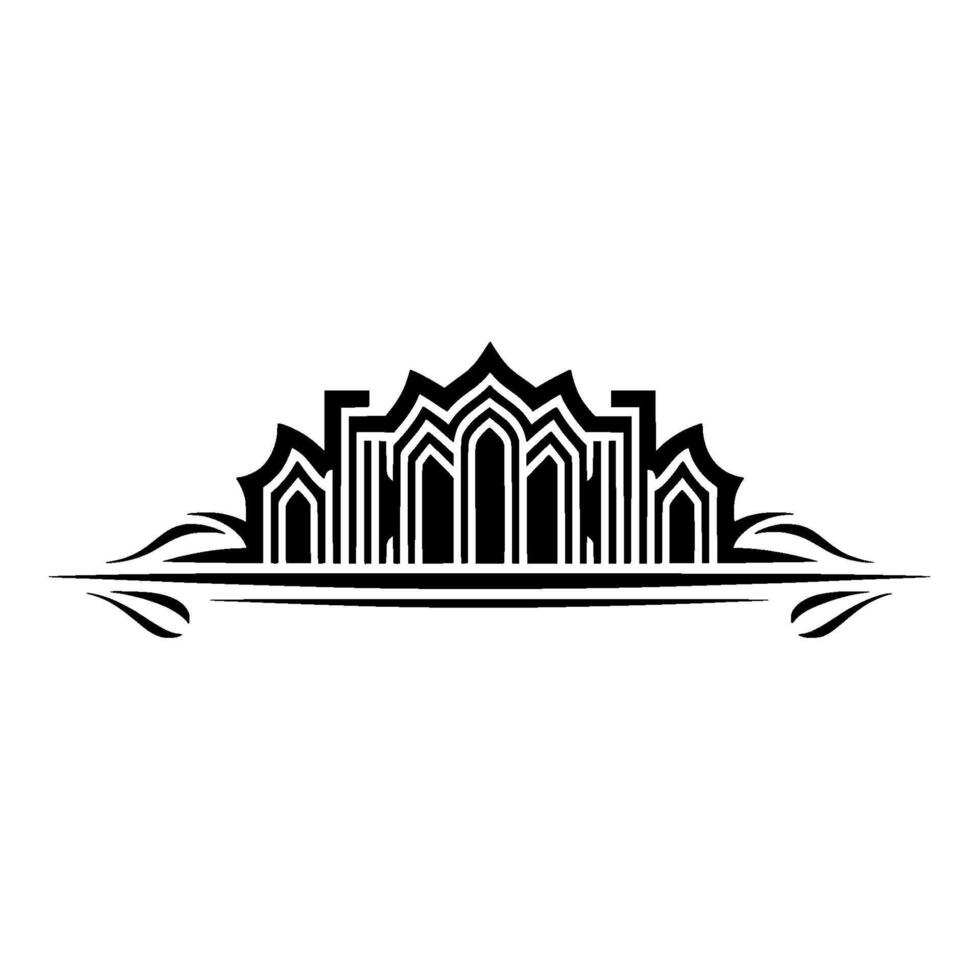 Art Deco Skyline Ornament, Elegant Geometric vector