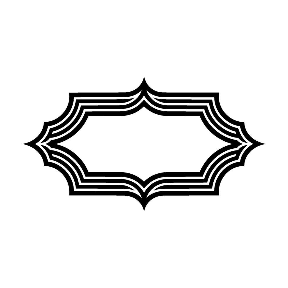 Geometric Wave Frame, Minimalist, Elegant Outline vector