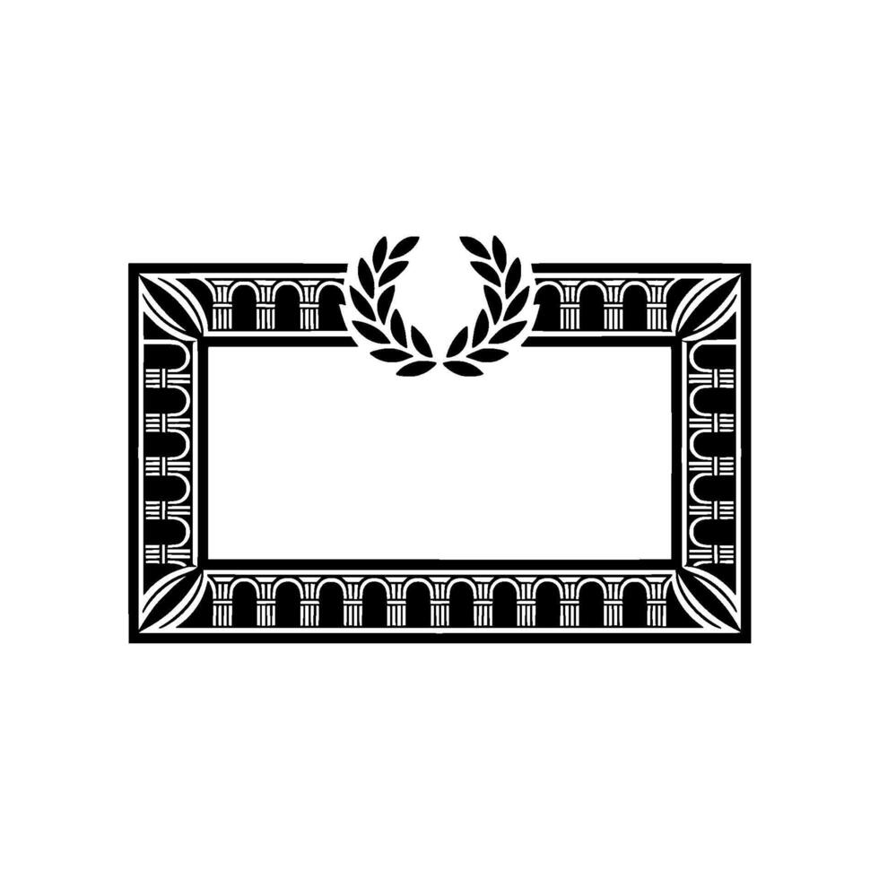 Art Deco Frame, Laurel Wreath, Elegant Placeholder vector