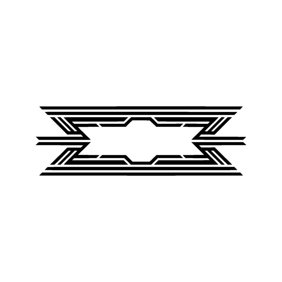 Geometric Deco Frame, Elegant Outline, Vintage, Symmetrical vector