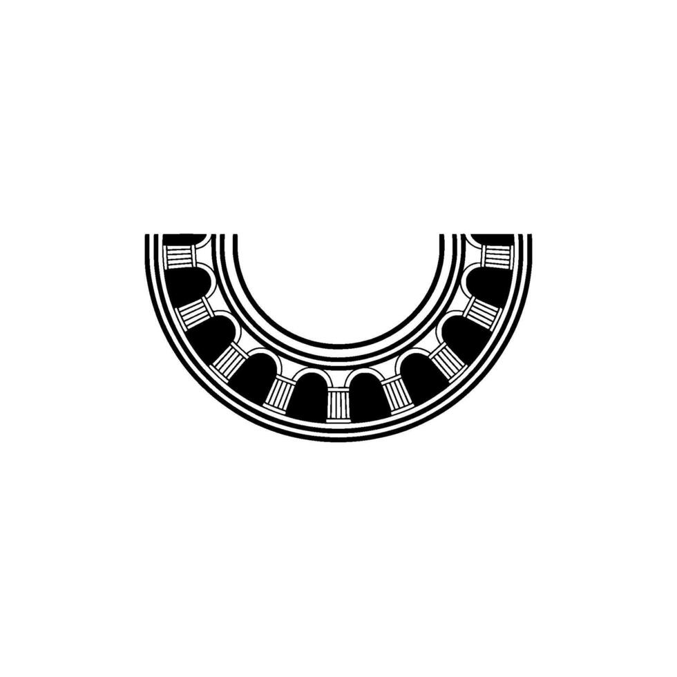 Minimalist Archway Silhouette, Circular Emblem vector