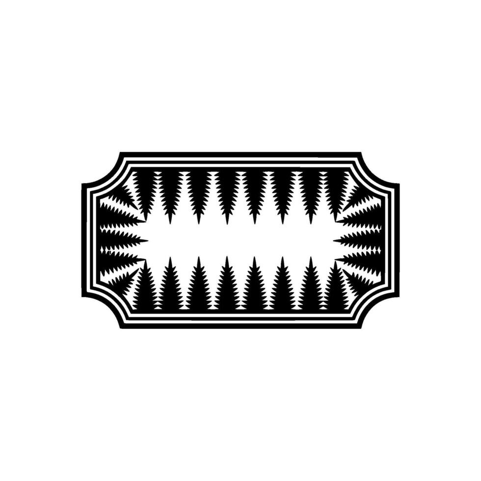 Geometric Forest Emblem, Dark Silhouette, Minimalist vector