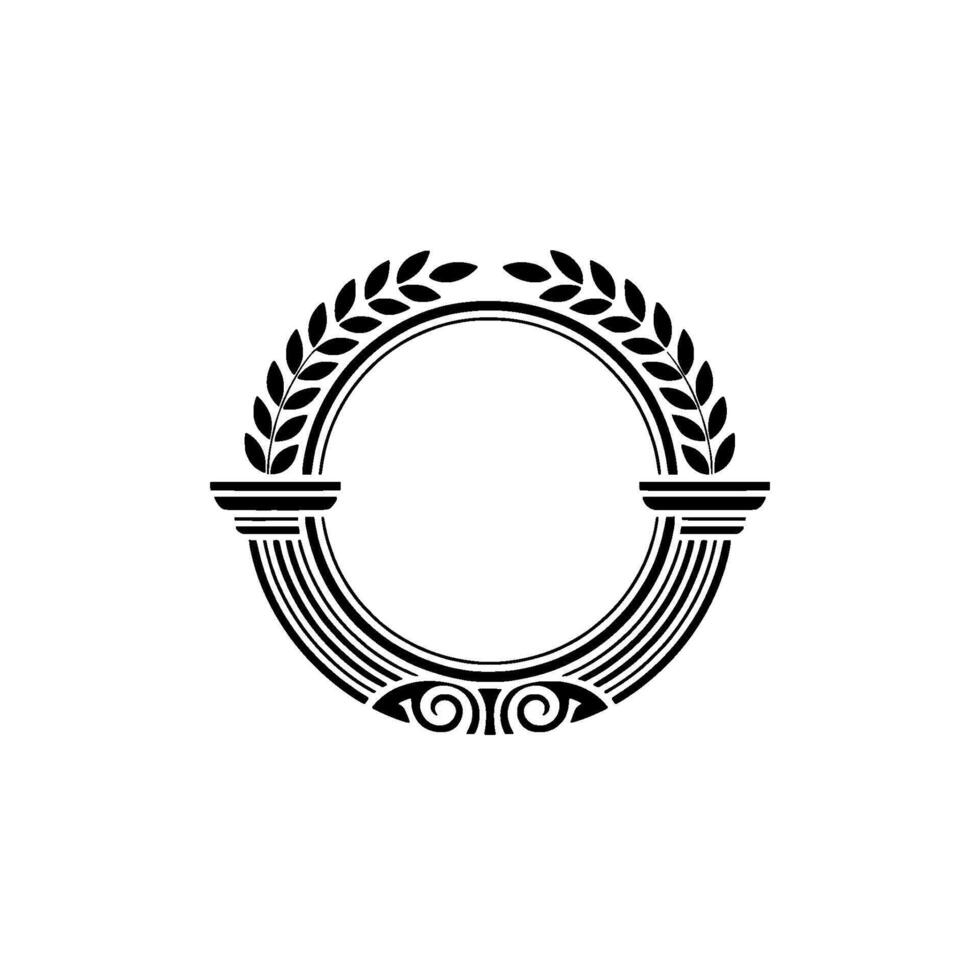 Elegant Vintage Laurel Wreath Frame, Classic vector