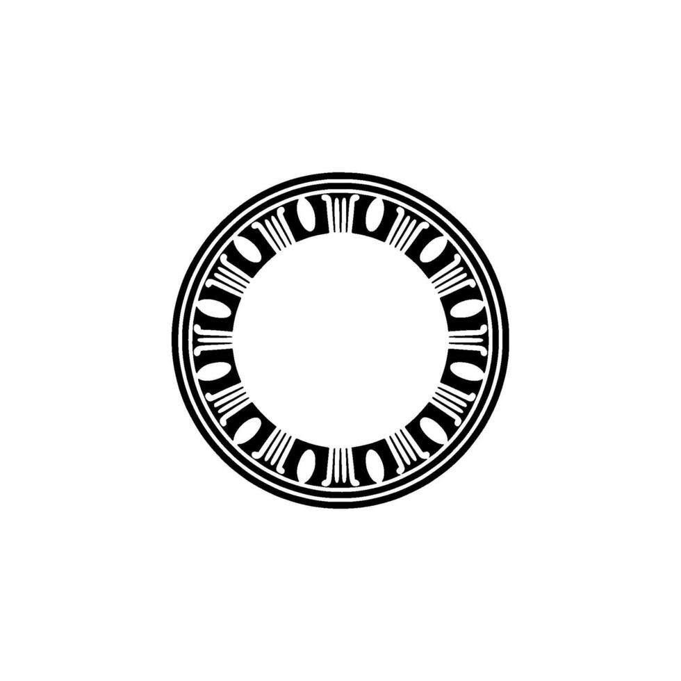 Geometric Circle Emblem, Art Deco Inspired, Ornament vector