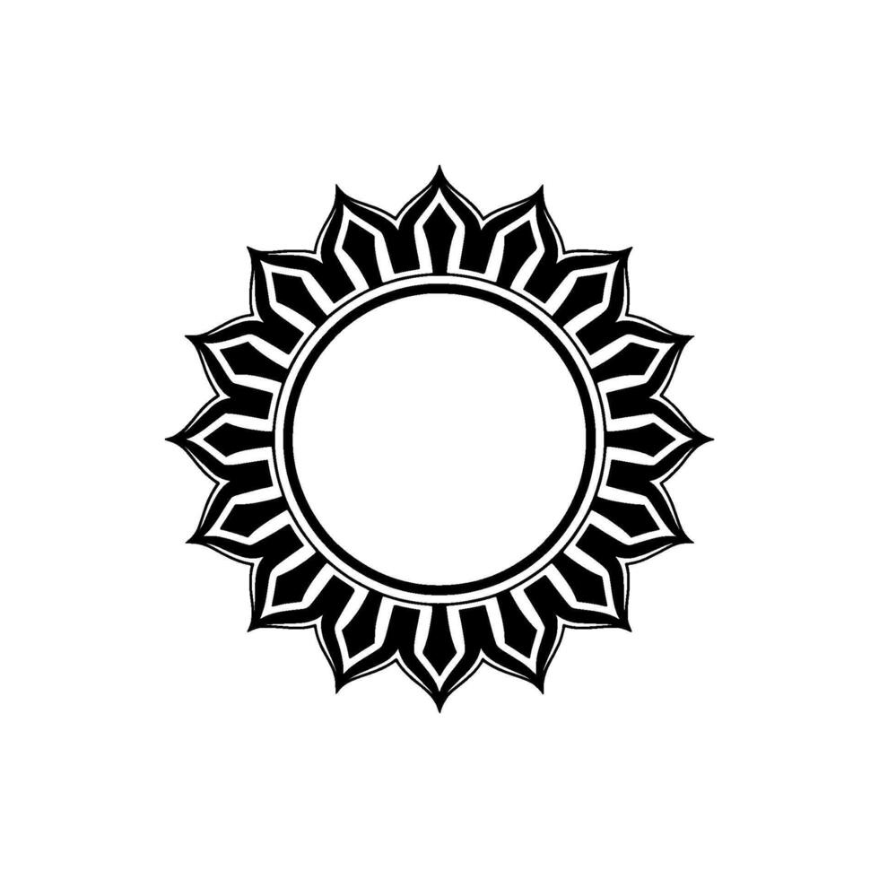 Geometric Sun Mandala, Minimalist vector