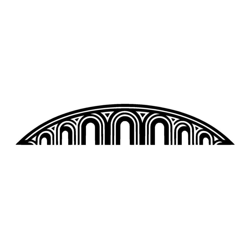 Art Deco Wave Ornament, Geometric, Elegant Border vector