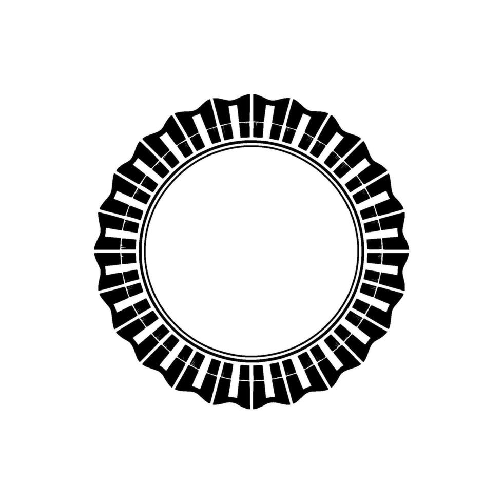 Geometric Circle Frame, Minimalist, Vintage Aesthetic - Retro vector