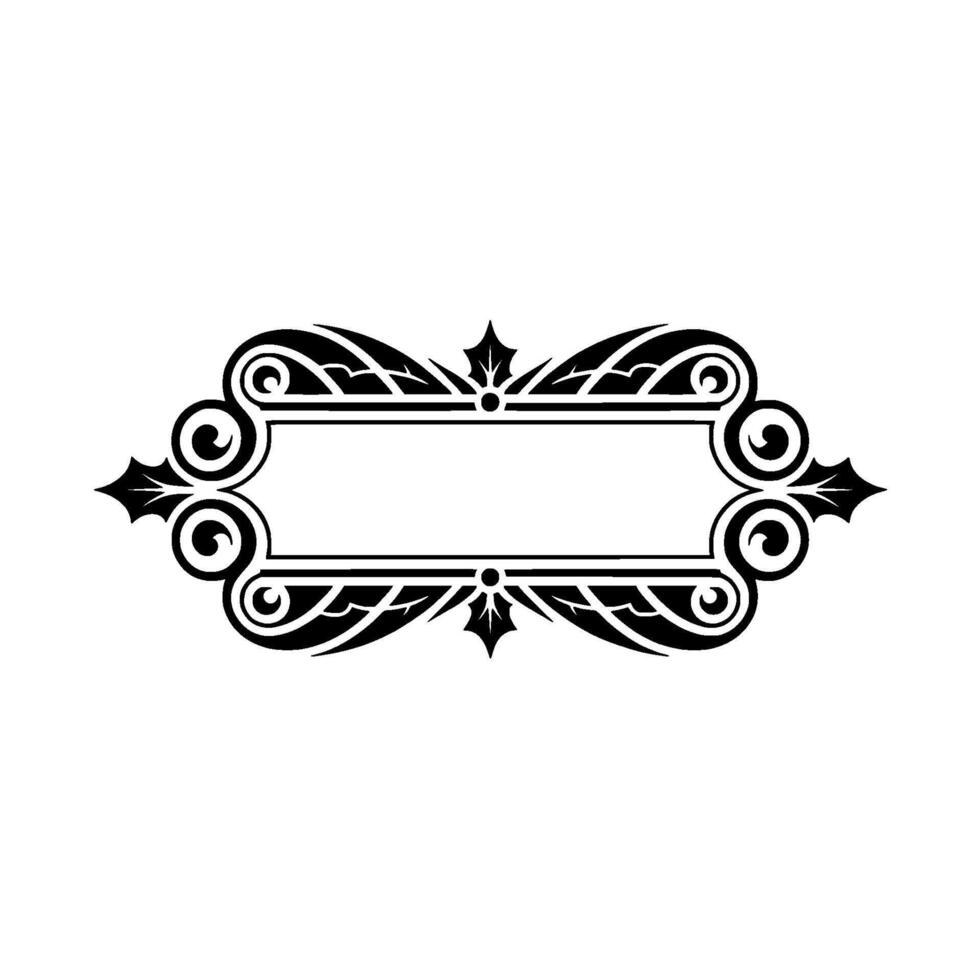 Elegant Black Ornamental Frame, Vintage Element vector