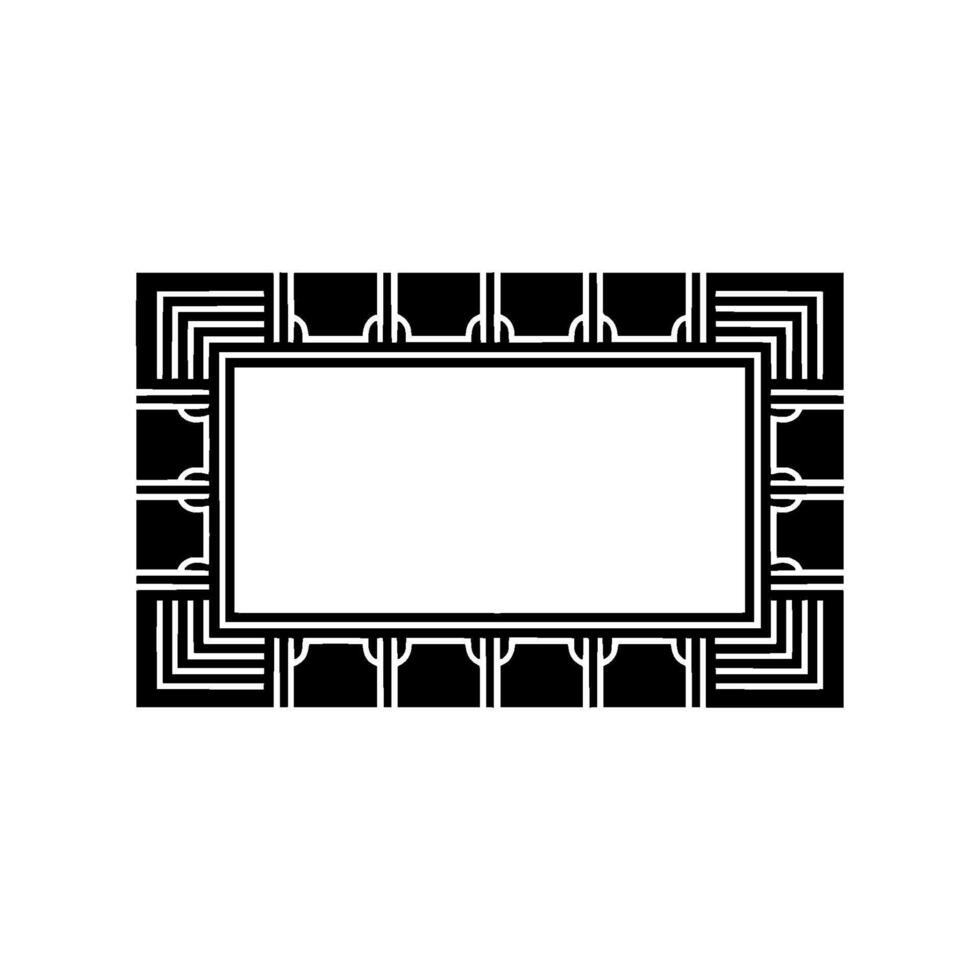 Geometric Deco Frame, Minimalist, Elegant Border, Monochrome vector