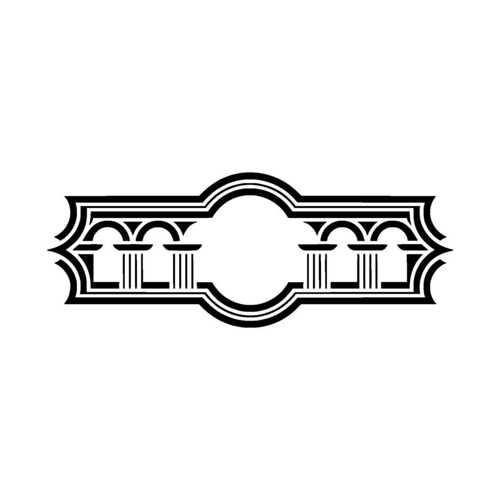 Art Deco Column Ornament, Elegant Border vector