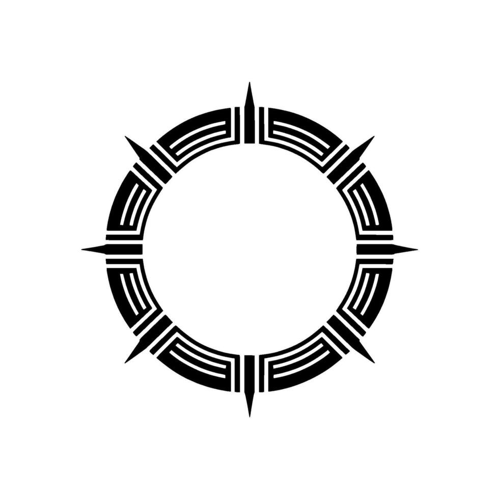 Geometric Tribal Circle, Dark Silhouette, Minimalist vector