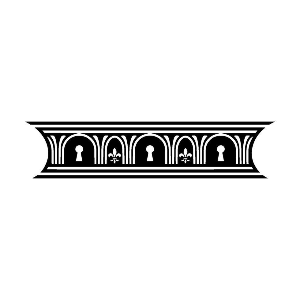 Ornate Lock Border, Victorian Elegance vector