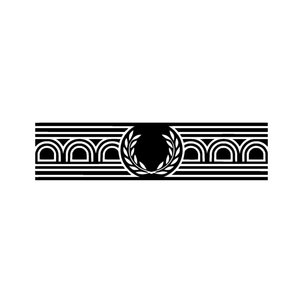 Geometric Laurel Border, Retro, Minimalist Emblem vector