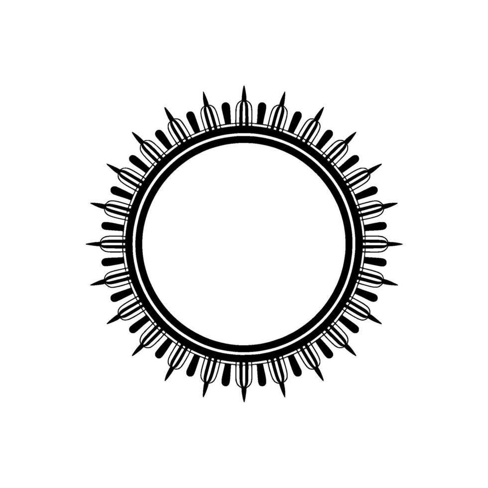 Geometric Tribal Circle, Minimalist, Outline vector