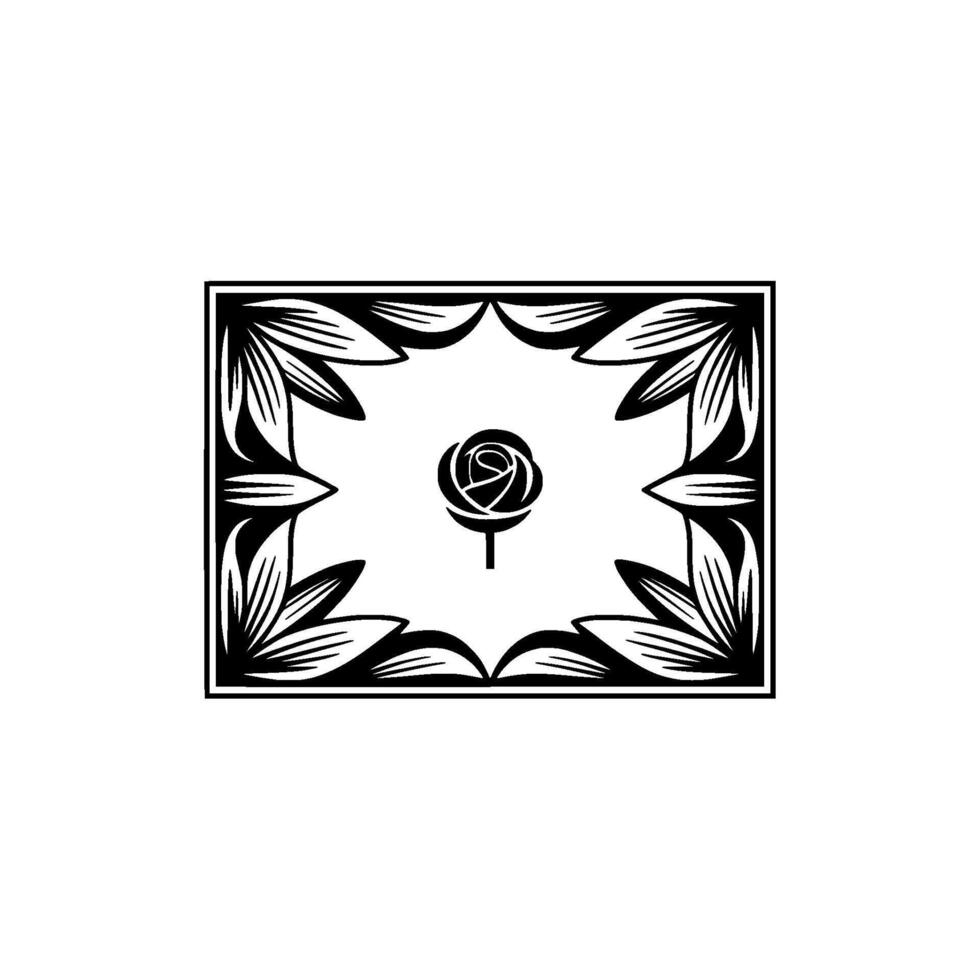 Elegant Rose Emblem, Vintage Botanical Illustration vector