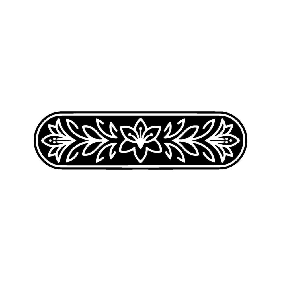 Elegant Botanical Border, Vintage Element, Floral vector