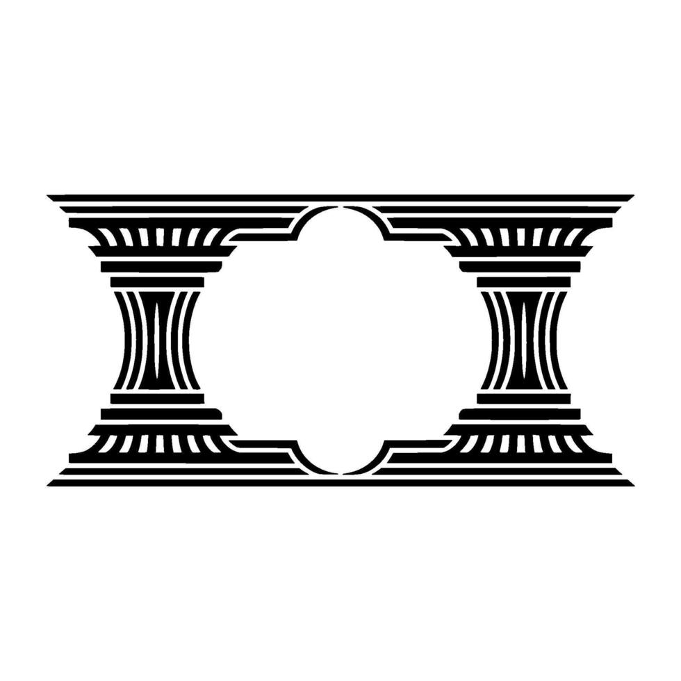 Elegant Classical Column Frame, Minimalist vector