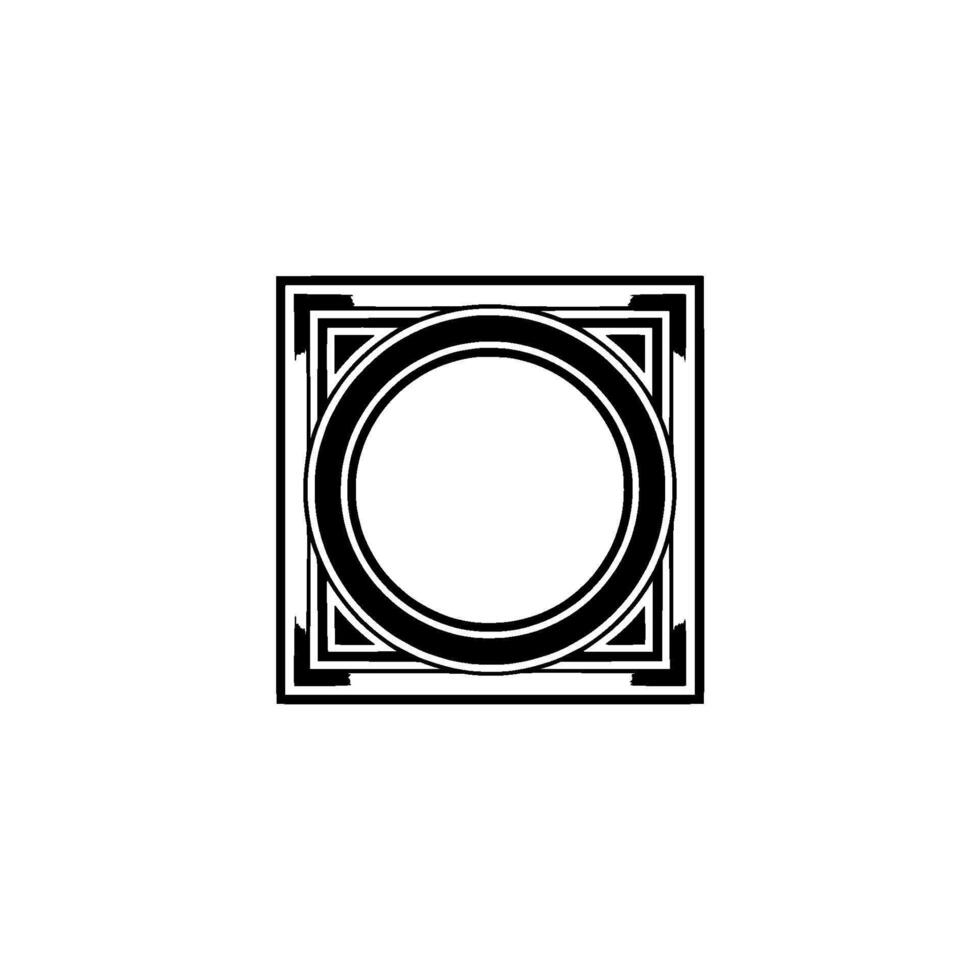 Geometric Circle Emblem, Art Deco Style, Vintage vector