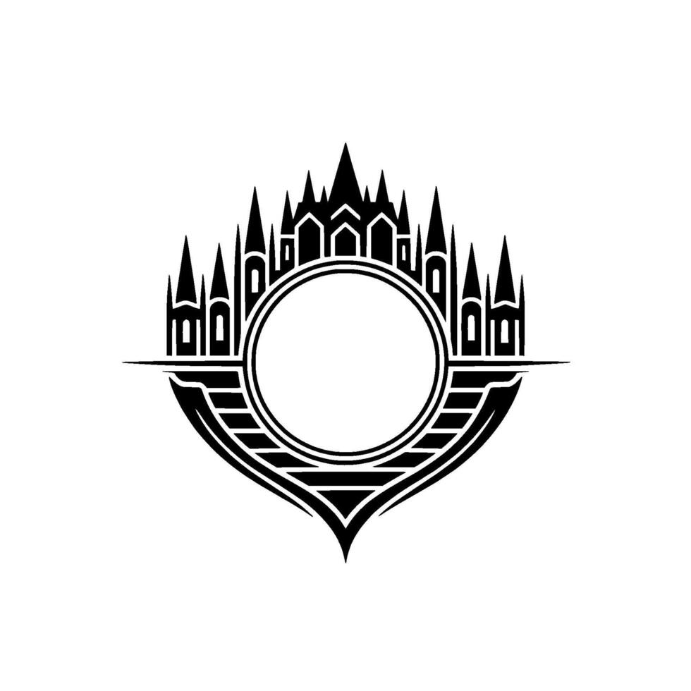 Geometric Crown Emblem, Tribal, Minimalist vector